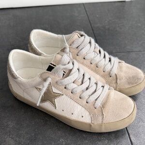 Stylish Beige and White Girls Sneakers